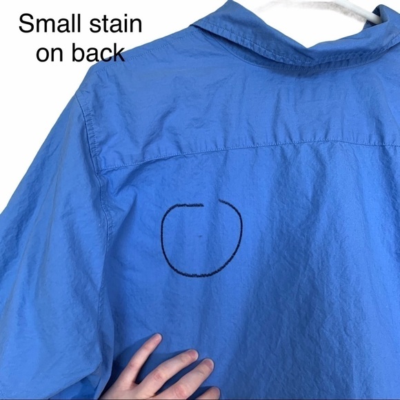 Vintage 90’s Eddie Bauer Blue Short Sleeve Button Up Top Size Extra Large - Picture 13 of 15